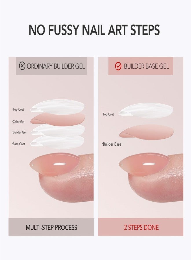 GAOY Colored Builder Base 30g with a Brush, 4-in-1 Long Lasting Nail Builder Gel Nude Pink Natural Jelly, Soak Off UV Light Cure Nail Strengthening, Sea Pink - Image 3
